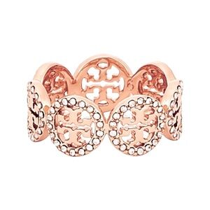 Elegant Rose Gold band Ring with Crystal Accents